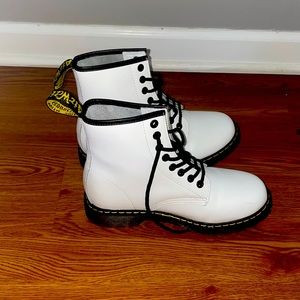 Dr. Martens -1460 COMBAT BOOT - WOMEN'S WHITE- Size 38
